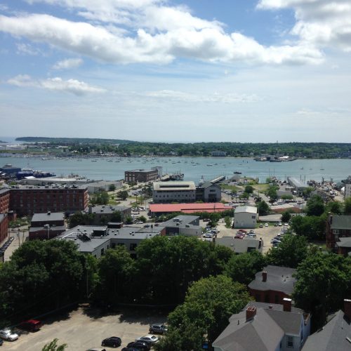 Sweeping view of Casco Bay from Holiday Inn 11th floor