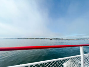 ferry ride to peaks island with views of the portland harbor